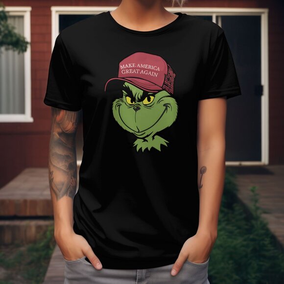 MAGA Grinch Wearing A Hat T-shirt 100% Cotton - Picture 3 of 4
